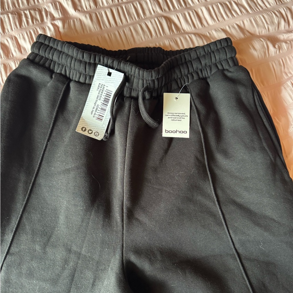 boohoo Black Elastic Waist Drawstring Joggers